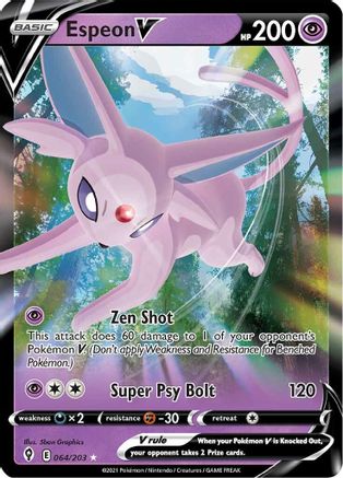 Espeon V 064  - Holofoil SWSH07 Evolving Skies - Ultra Rare