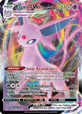 Espeon VMAX 065  - Holofoil SWSH07 Evolving Skies - Ultra Rare