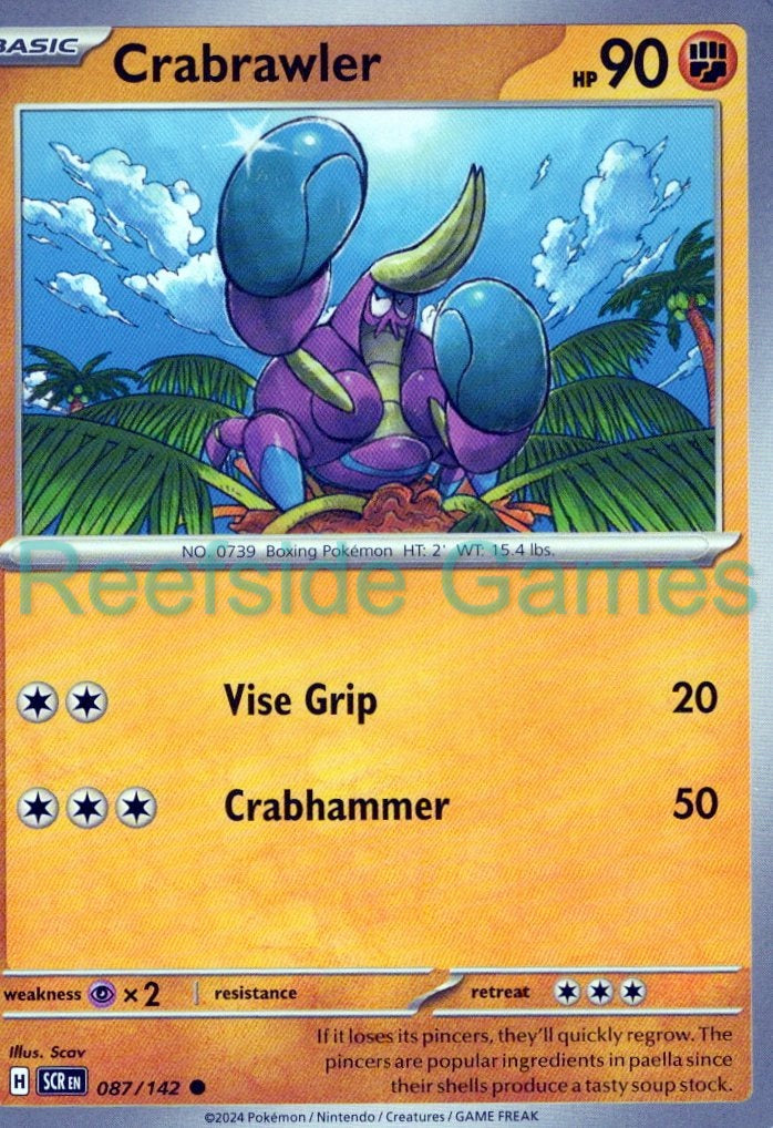 CRABRAWLER 87/142 Common Stellar Crown Pokemon Near Mint