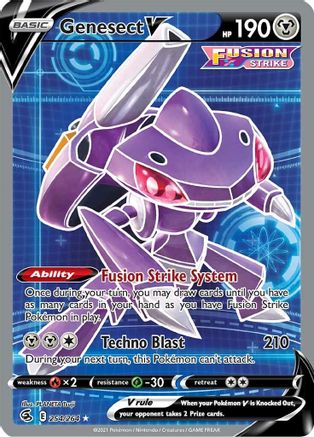 Genesect V (Full Art) 254  - Holofoil SWSH08 Fusion Strike - Ultra Rare