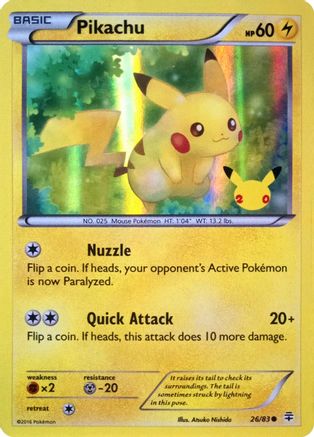 Pikachu (20th Anniversary) 026/83  - Holofoil Miscellaneous Cards & Products - Promo