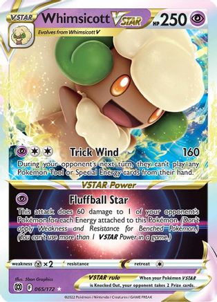 Whimsicott VSTAR 065  - Holofoil SWSH09 Brilliant Stars - Ultra Rare
