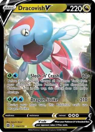 Dracovish V 114  - Holofoil SWSH09 Brilliant Stars - Ultra Rare
