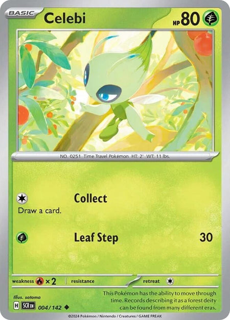 CELEBI 4/142 Uncommon Stellar Crown Pokemon Near Mint