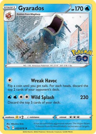 Gyarados 022  - Reverse Holofoil Pokemon GO - Holo Rare