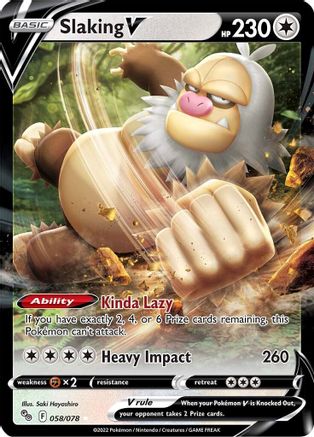 Slaking V 058/078  - Holofoil Pokemon GO - Ultra Rare