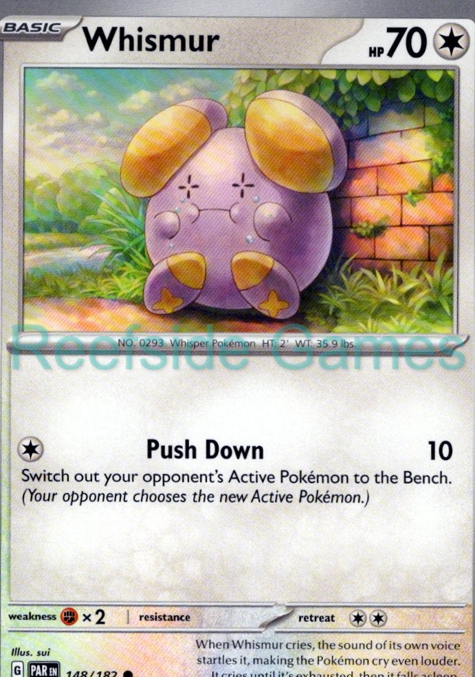 WHISMUR 148/182 Common Paradox Rift Pokemon Near Mint