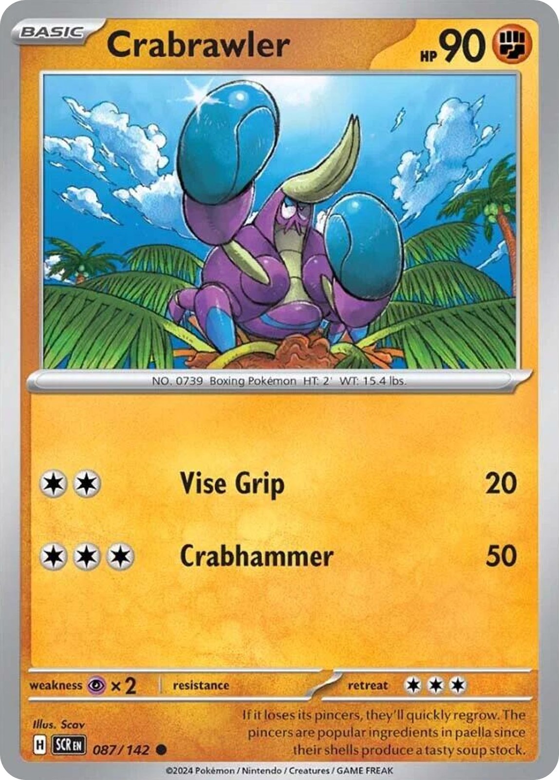 CRABRAWLER 87/142 Common Stellar Crown Pokemon Near Mint