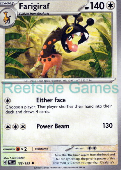 FARIGIRAF 155/193 Uncommon Paldea Evolved Pokemon Near Mint