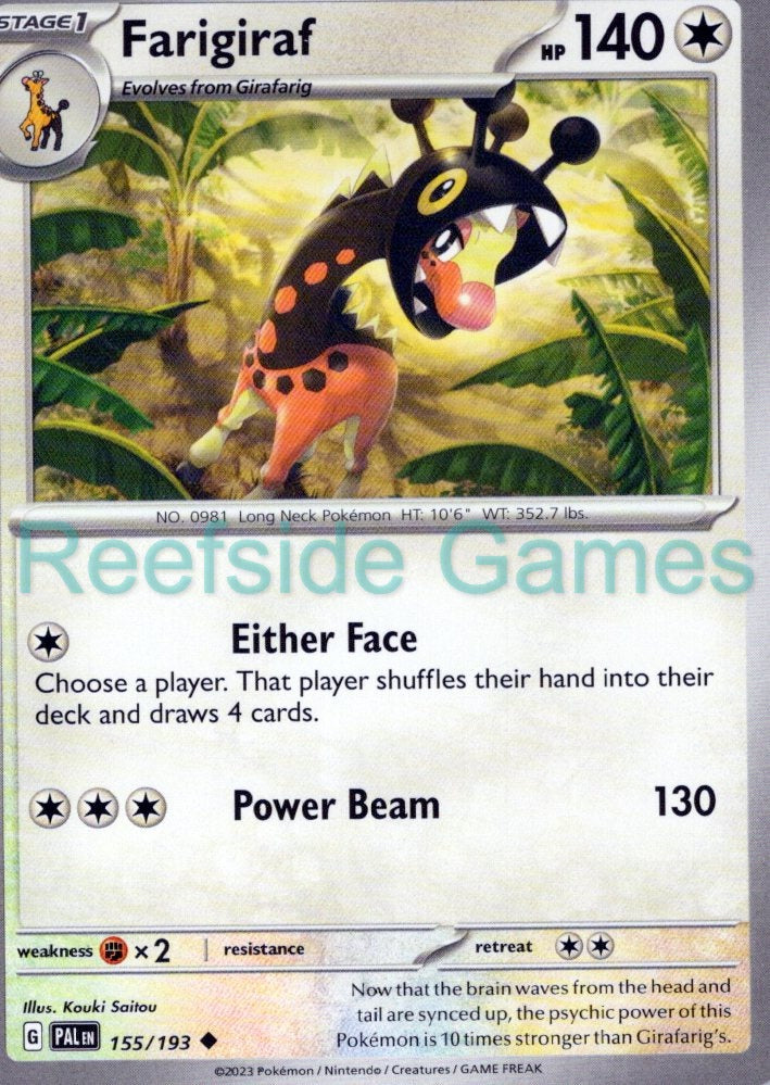 FARIGIRAF 155/193 Uncommon Paldea Evolved Pokemon Near Mint
