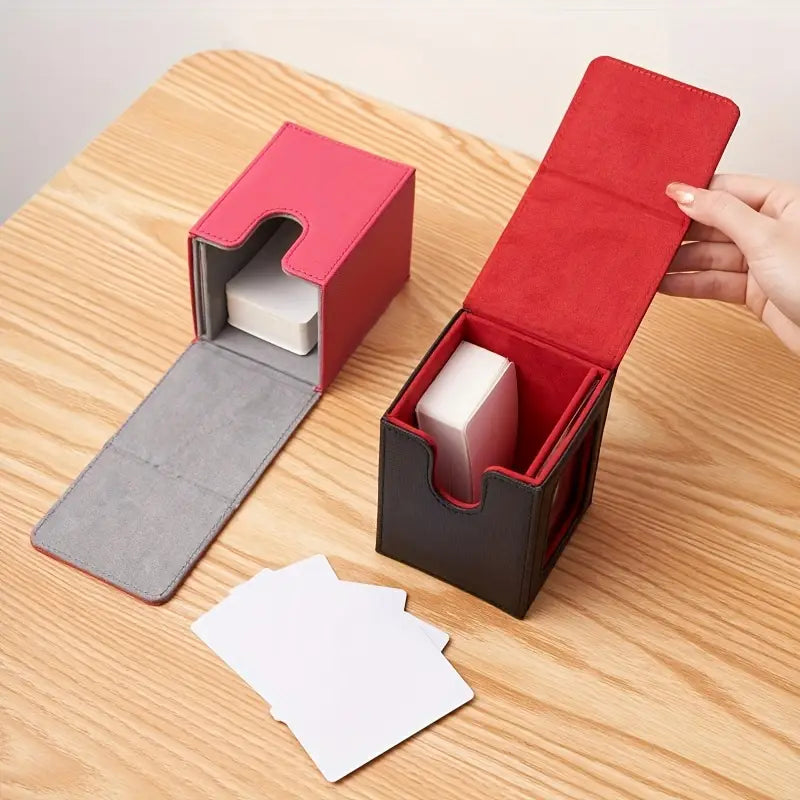 Premium PU Multi-Color Stackable Card Storage Box with Display Window for 120 Cards