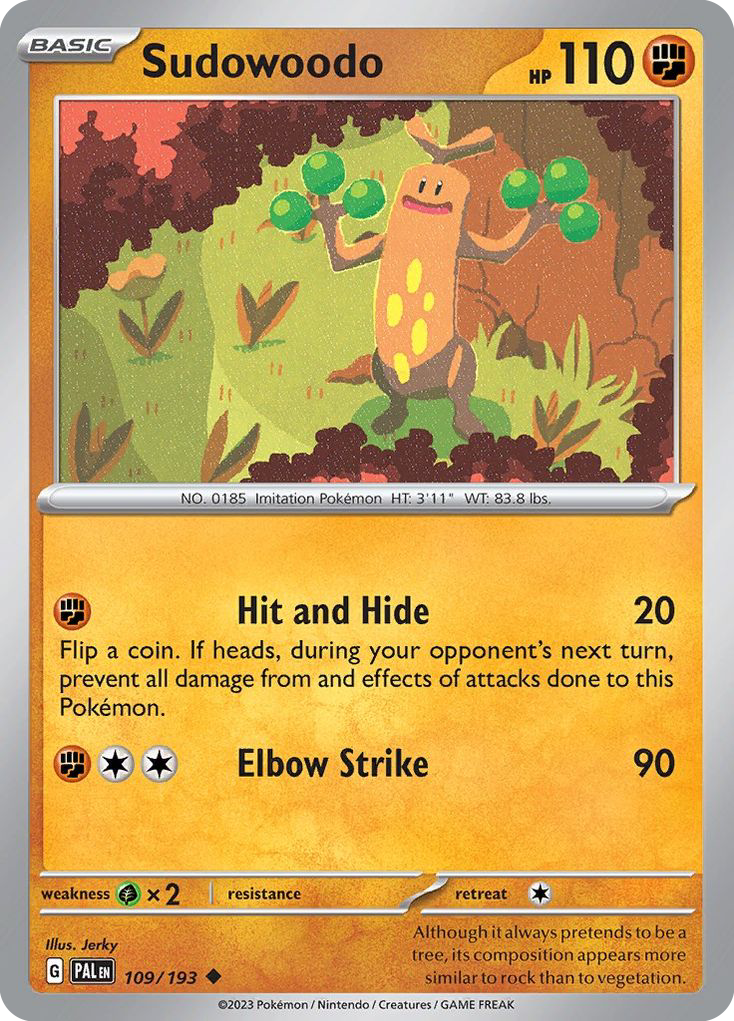 SUDOWOODO 109/193 Uncommon Paldea Evolved Pokemon Near Mint