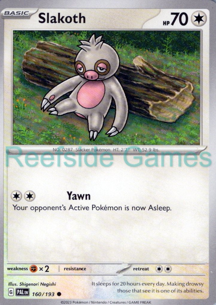 SLAKOTH 160/193 Common Paldea Evolved Pokemon Near Mint