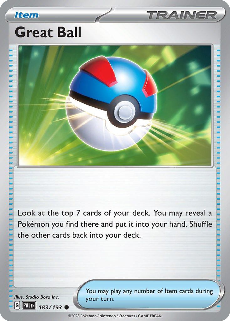 GREAT BALL 183/193 Common Paldea Evolved Pokemon Near Mint