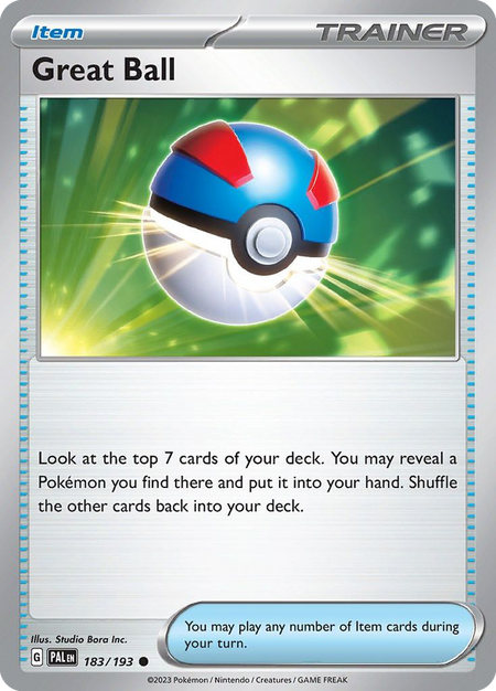 GREAT BALL 183/193 Common Paldea Evolved Pokemon Near Mint