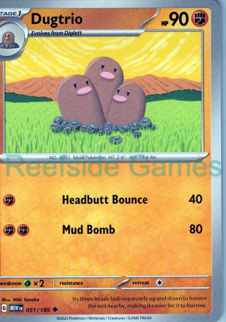 DUGTRIO 051/165 Uncommon 151 Pokemon Near Mint