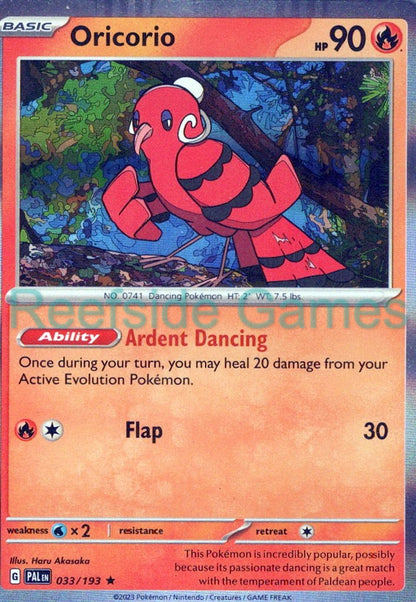 ORICORIO 033/193 Rare Paldea Evolved Pokemon Near Mint