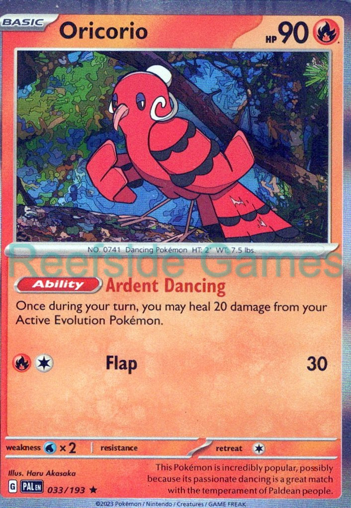 ORICORIO 033/193 Rare Paldea Evolved Pokemon Near Mint