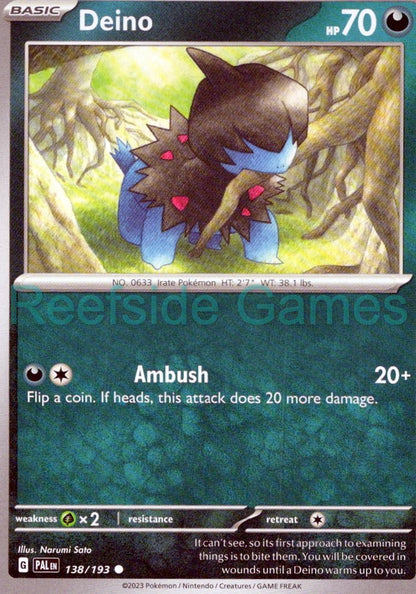 DEINO 138/193 Common Paldea Evolved Pokemon Near Mint