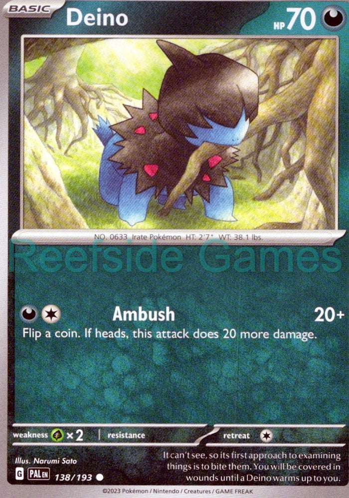 DEINO 138/193 Common Paldea Evolved Pokemon Near Mint