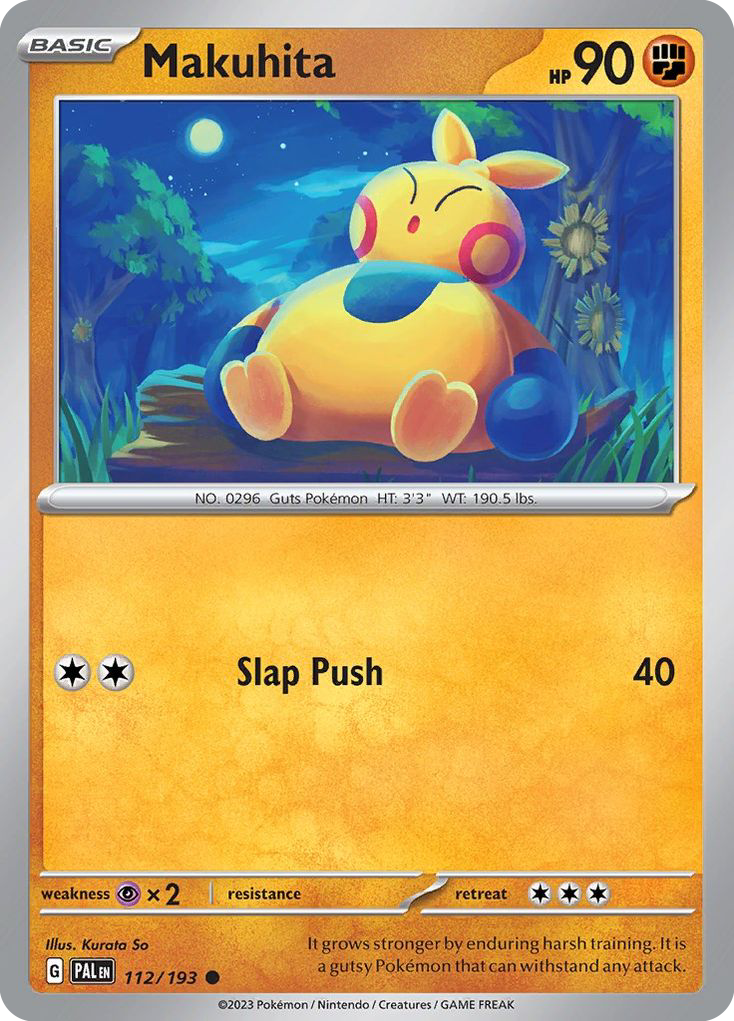 MAKUHITA 112/193 Common Paldea Evolved Pokemon Reverse Holo Near Mint