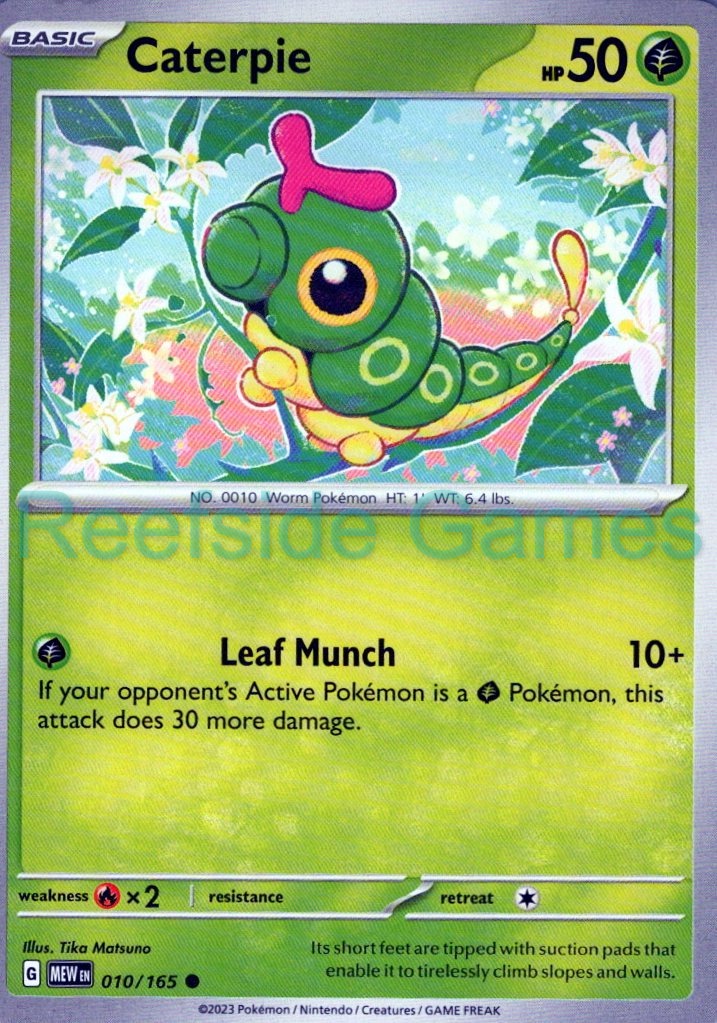 CATERPIE 010/165 Common 151 Pokemon Near Mint