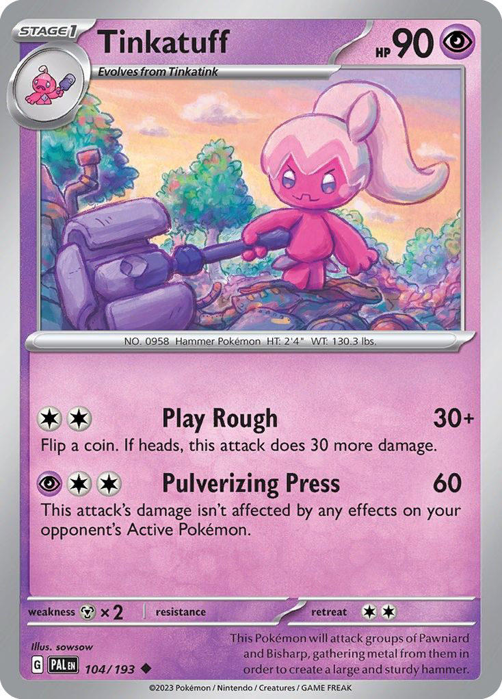 TINKATUFF 104/193 Uncommon Paldea Evolved Pokemon Near Mint