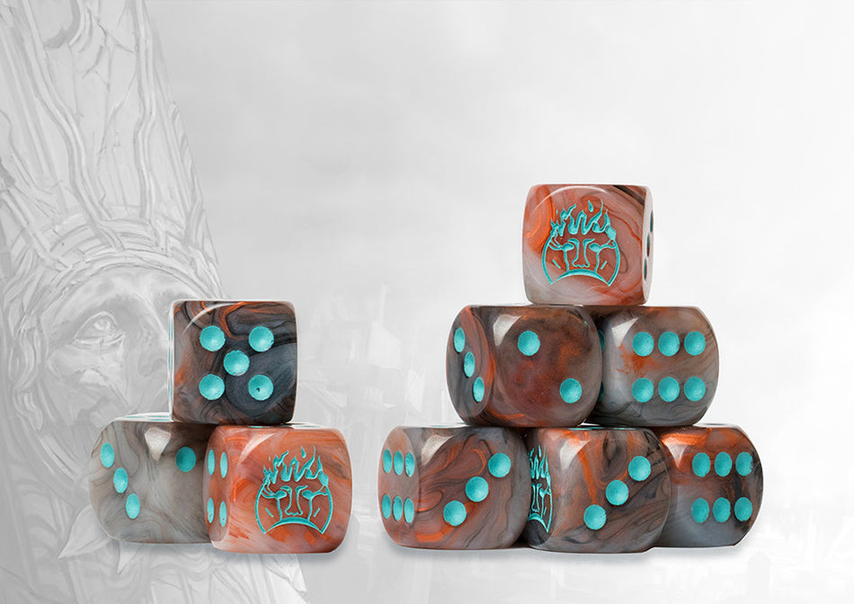 Conquest - Old Dominion Logo on Earthen Marbled Dice