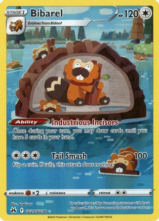 Bibarel GG25  - Holofoil Crown Zenith Galarian Gallery - Ultra Rare