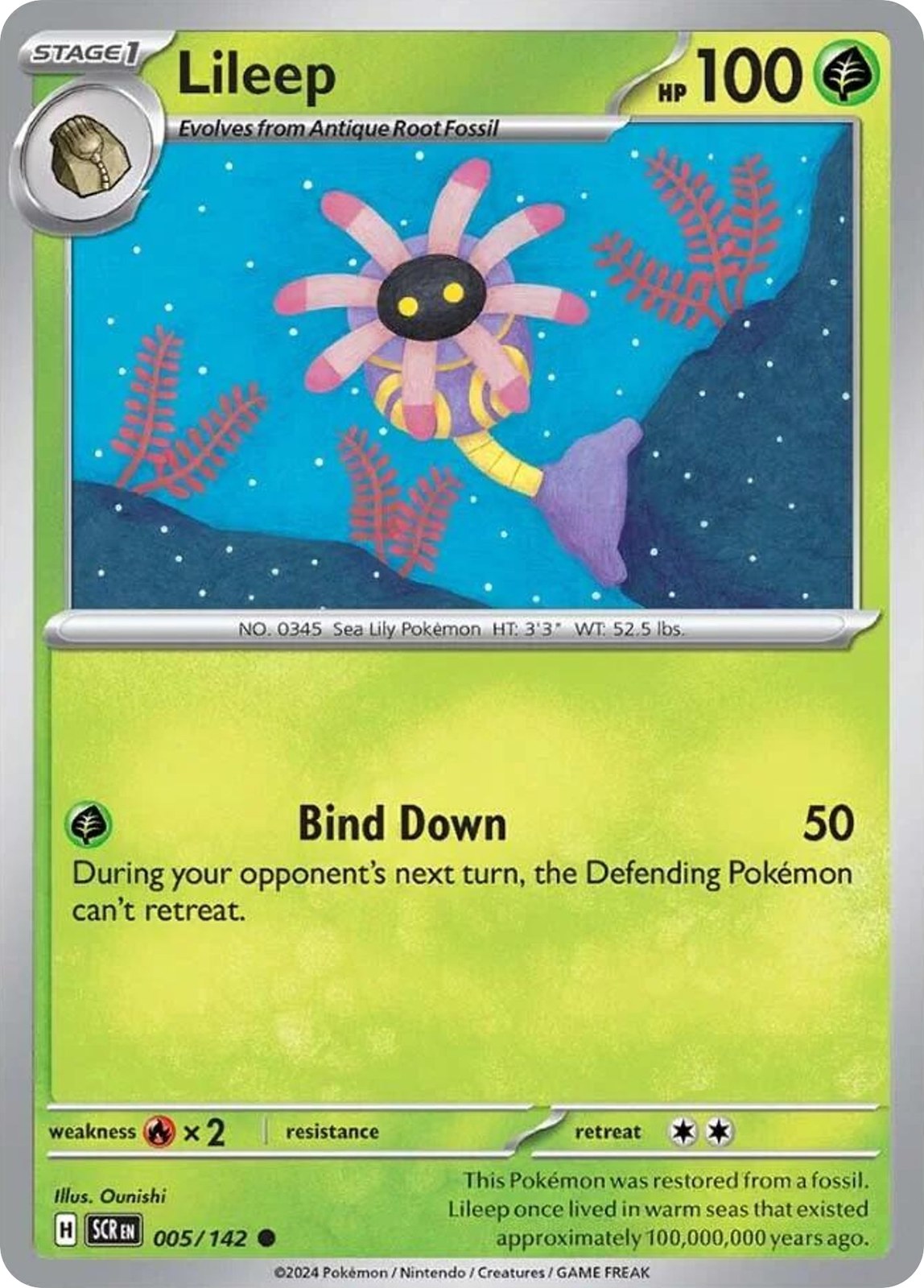 LILEEP 5/142 Common Stellar Crown Pokemon Near Mint