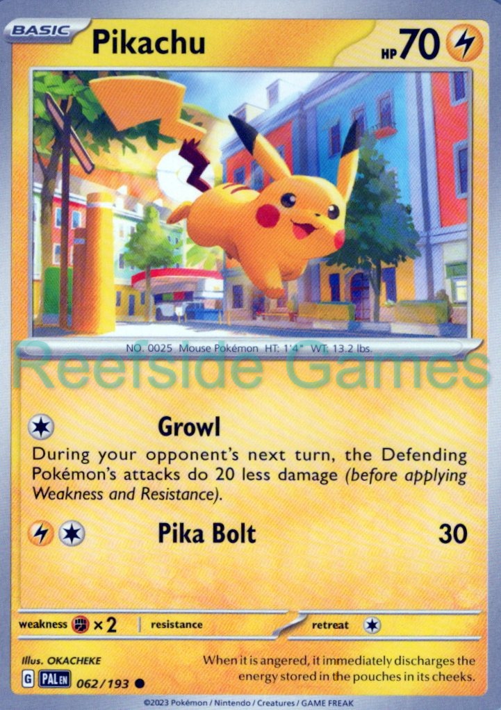 PIKACHU 062/193 Common Paldea Evolved Pokemon Near Mint