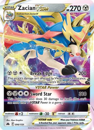 Zacian VSTAR 096  - Holofoil Crown Zenith - Ultra Rare