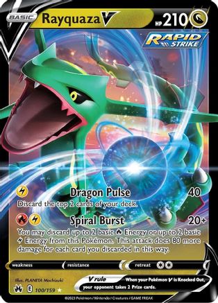 Rayquaza V 100  - Holofoil Crown Zenith - Ultra Rare