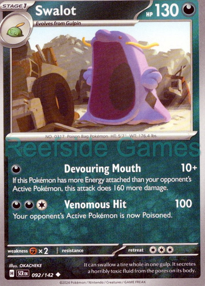 SWALOT 92/142 Uncommon Stellar Crown Pokemon Near Mint