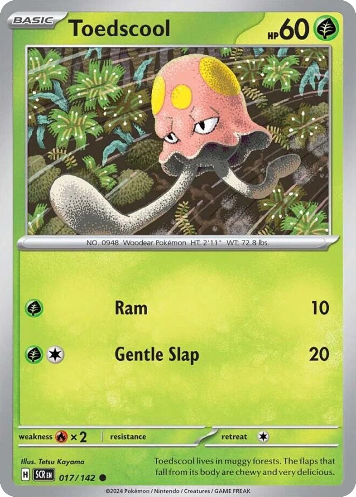 TOEDSCOOL 17/142 Common Stellar Crown Pokemon Reverse Holo Near Mint