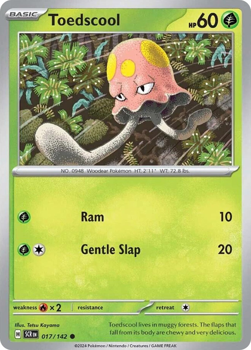 TOEDSCOOL 17/142 Common Stellar Crown Pokemon Reverse Holo Near Mint