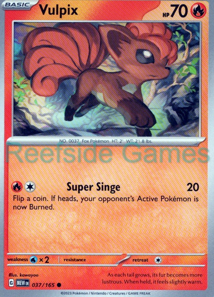 VULPIX 037/165 Common 151 Pokemon Near Mint