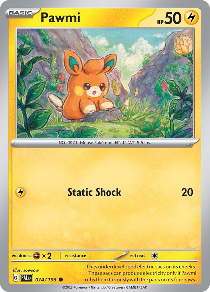 PAWMI 074/193 Common Paldea Evolved Pokemon Reverse Holo Near Mint