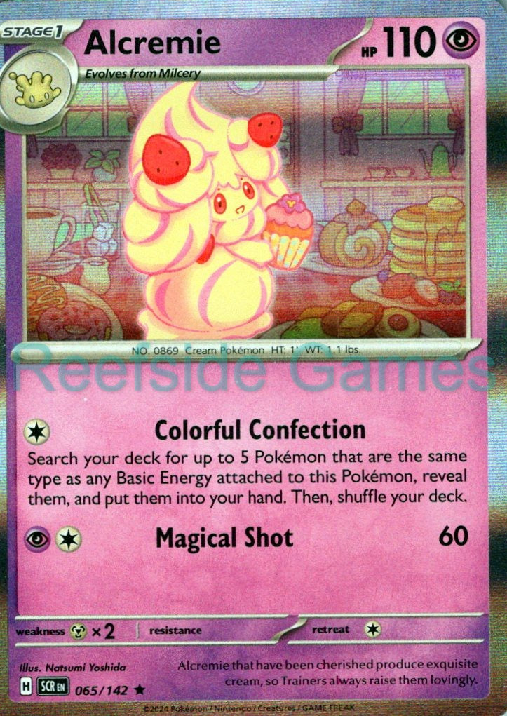 ALCREMIE 65/142 Rare Stellar Crown Pokemon Holo Near Mint