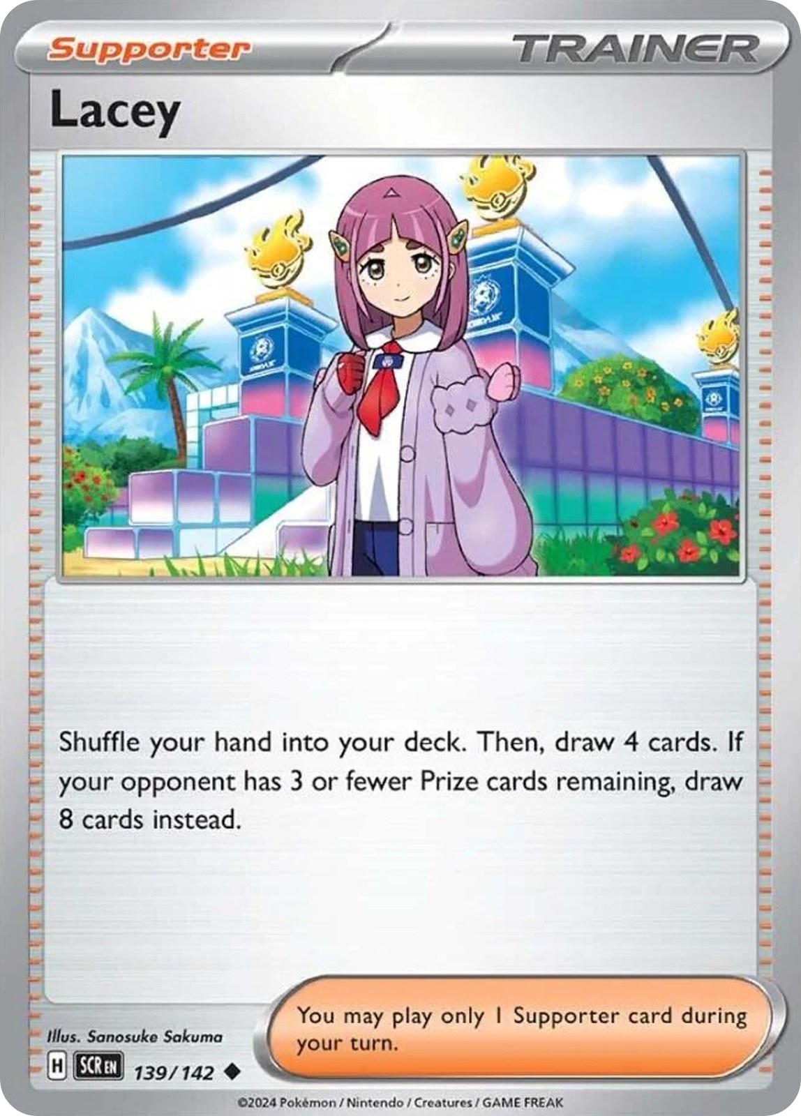 LACEY 139/142 Uncommon Stellar Crown Pokemon Reverse Holo Near Mint