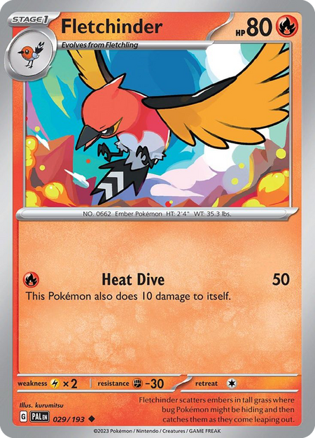 FLETCHINDER 029/193 Uncommon Paldea Evolved Pokemon Near Mint