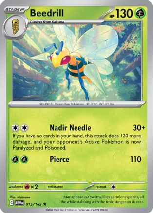 Beedrill 015  - Reverse Holofoil SV Scarlet & Violet 151 - Rare