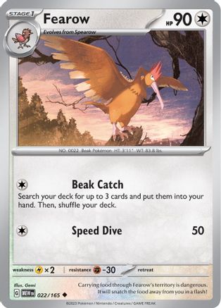 Fearow 022  - Reverse Holofoil SV Scarlet & Violet 151 - Uncommon