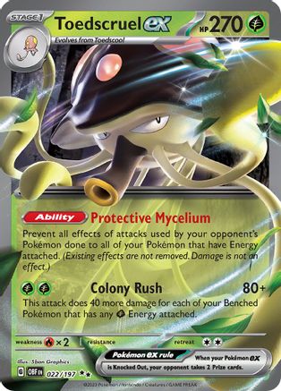 Toedscruel ex 022/197  - Holofoil SV03 Obsidian Flames - Double Rare