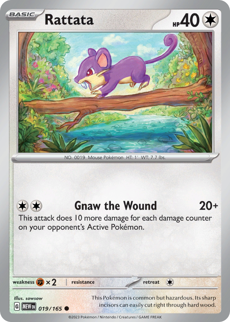 RATTATA 019/165 Common 151 Pokemon Near Mint