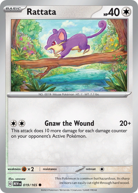 RATTATA 019/165 Common 151 Pokemon Near Mint