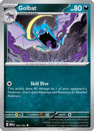 Golbat 042  - Reverse Holofoil SV Scarlet & Violet 151 - Uncommon