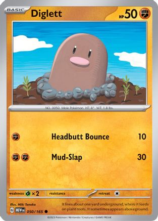 Diglett 050  - Reverse Holofoil SV Scarlet & Violet 151 - Common