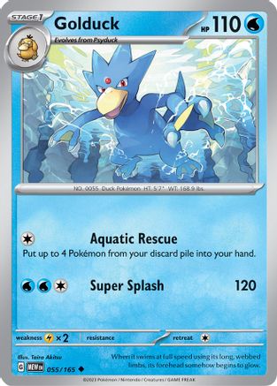 Golduck 055  - Reverse Holofoil SV Scarlet & Violet 151 - Uncommon