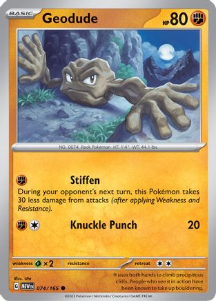 Geodude 074  - Reverse Holofoil SV Scarlet & Violet 151 - Common
